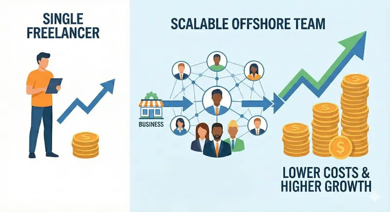 Scale with an offshore team for lower costs and higher growth
